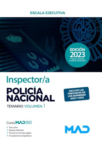 Portada de Inspector/a Policía Nacional Escala Ejecutiva. Temario Volumen i 2023