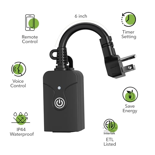 Outdoor Smart WiFi Plug Outlet, HBN Heavy Duty Wi-Fi Timer with One Grounded Outlet, Wireless Remote Control by App Compatible with Alexa and Google Home Assistant 2.4 GHz only, ETL Listed (1 Pack) - Image 3
