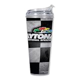 Rico Industries NASCAR Racing Daytona International Speedway 24oz Acrylic Tumbler with Hinged Lid, Officially Licensed Double Wall Tumbler with Straw