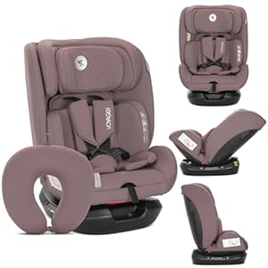 Lorelli Mitwachsender Kindersitz i-Size 40-150cm, Baby Autositz Voyager, Gruppe 0+/1/2/3, Autokindersitz ab Geburt bis 12 Jahre, 0-36 kg, Auto Babysitz ab Geburt, 5-Punkt-Gurt, Rosa