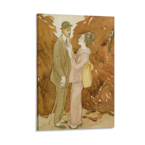 竹久夢二《長崎十二景 ネクタイ》絵画ポスター ホーム装飾 パネル 壁アート 現代壁掛け 絵画 版画 芸術作品 インテリア08x12inch(20x30cm)