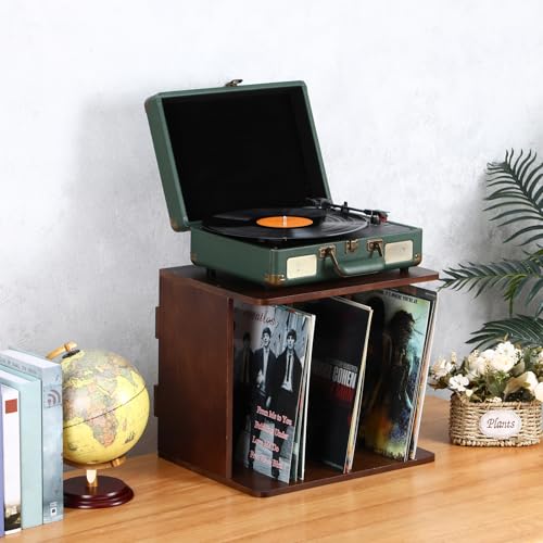 Wonderjune Pacote com 2 cubos de armazenamento de discos de vinil empilháveis suporte de parede 160-