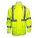 FR Hi-Vis Yellow Rain Jacket, Type R Class 3,H20,size XL,R30l06(Pack of 1)