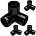 FORMUFIT F1143WE-BK-4 3-Way Elbow PVC Fitting, Furniture Grade, 1-1/4" Size, Black (Pack of 4)