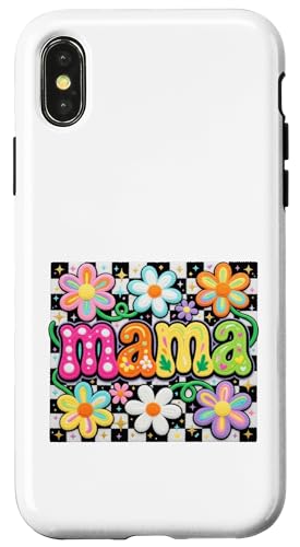 ��̓� Mama Groovy Hippy Vibes �N�[�� �r���e�[�W�t�����[ �X�}�z�P�[�X iPhone X/XS �p