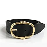  Schwarzer Ledergürtel, 40mm, Herrengürtel, Damengürtel, Freizeit Hosengürtel - Handgefertigt in England - 1 1/2 Zoll - Gold Messing Schnalle - Lederriemen ist auch in Dunkelbraun, Hellbraun, Blau oder Weiß erhältlich - Alle Größen