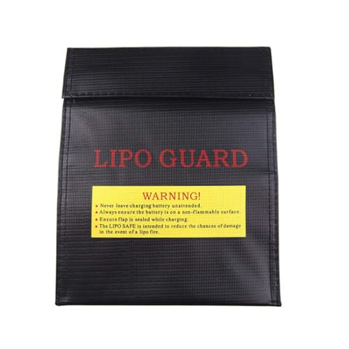 Yeenao LiPo Guard,Fiber Li-Po Battery Safety Bag Fireproof Document Bag Resistant Explosion Guard for RC Batteries Protect Your Valuables Documents Money Jewelry Black
