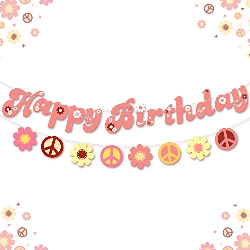 Katchon, Groovy Happy Birthday Banner - Big, 10 Feet, No Diy | Two Groovy Birthday Banner For Groovy Party Decorations | Groovy Banner For Groovy Birthday Decorations | Hippie Happy Birthday Banner #TOP27
