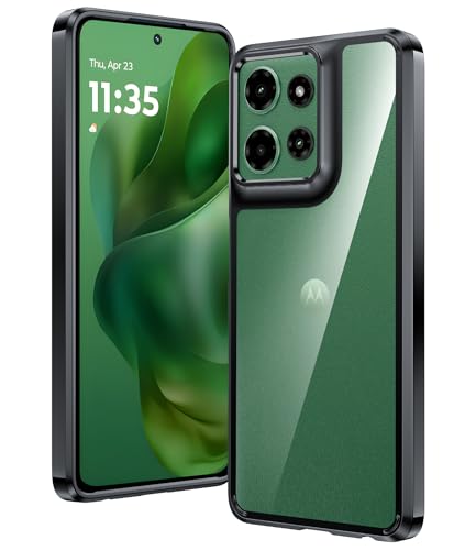 FNTCASE for Motorola Moto G-Power-5G-2025 Case: Military Grade Drop Protection Anti Yellowing Cell Phone Cover - Rugged Shockproof Protective Bumper Transparent Cases(Black)