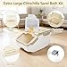 IOKHEIRA Extra Large Chinchilla Sand Bath Kit - Plastic Dust Bath House with Sand Cup & Shovel, Pet Shower Room for Hamster Hedgehog Guinea Pig Squirrel & Small Animals (White)