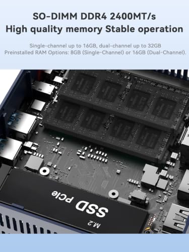 Image of Beelink SER3 Mini PC, AMD Ryzen 3 3200U (up to 3.5GHz), 8GB DDR4 256GB PCIe3.0 SSD, Radeon Vega 3 Graphics,1000Mbps LAN, Dual HDMI 4K Display