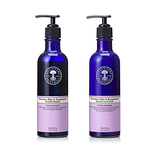 Neal's Yard Remedies Garden Mint & Bergamot Hand Duo - Leave Hands Clean and Refreshed - Lotion (200ml) & Hand Wash (200ml)