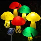 BeHiller Mushroom Solar Garden Lights Outdoor Stake Decor,1 Set of 6 Cute Mushroom Kid Gifts Family