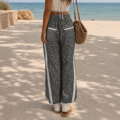 Leopard Pants for Women Baggy Elastic Waist Parachute Barrel Cheetah Pants - image 5