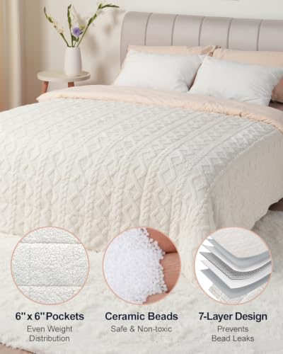Image of Ultra Soft Sherpa Weighted Blanket for Adults, 48 inchx72 inch 12lbs Heavy Blankets