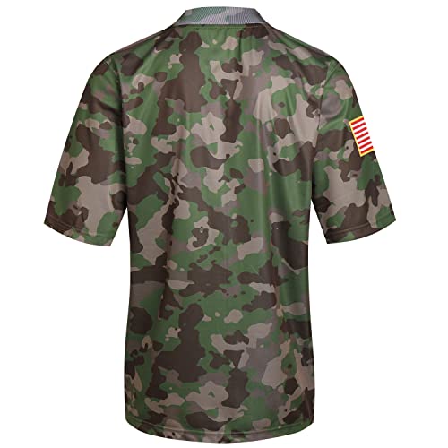 Pullonsy Blank American Flag Football Jersey for Men Women Patriotic Army Shirt Tee Sports Uniform Tops Camouflage Jersey Size Small