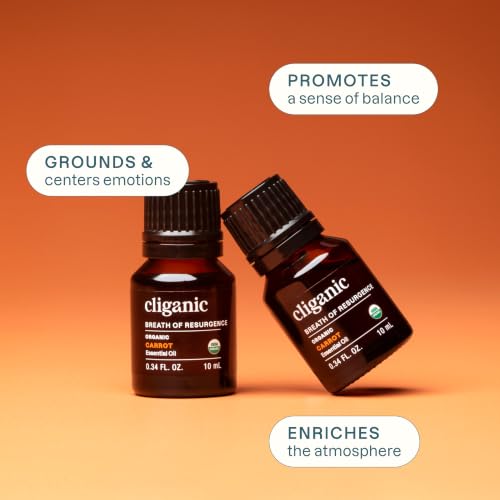 Image of Cliganic Carrot Seed Essential Oil, 100% Pure Natural for Aromatherapy | Non-GMO Verified