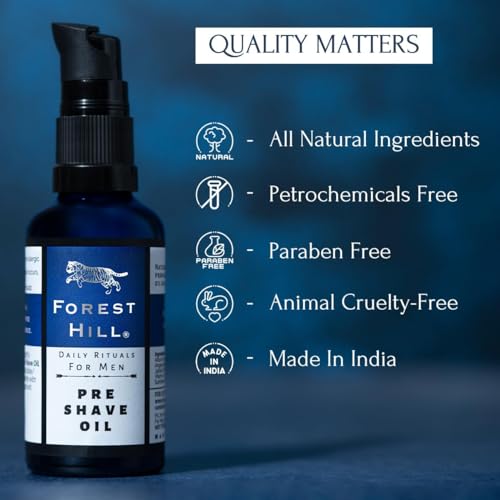 Image of Forest Hill Set of 3 Luxury Men Grooming Shaving Kit, Aqua Shaving Foam 266 ml, Ashford Alcohol Free After Shave Balm 100ml, Pre Shave Oil 50ml, Soften Hair, Hydrate & Protect Skin, Suitable For All Skin Types