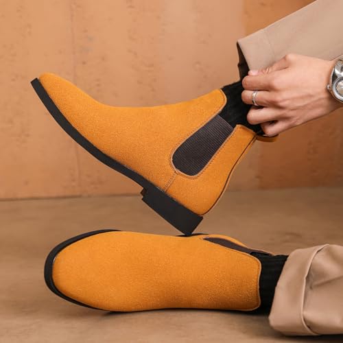 Men's Chelsea Boots Casual Classic Comfy Slip-On Suede Chukka Mens Ankle Boot3