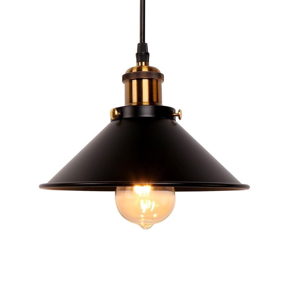 Chandelier e27 noir mat en aluminium | Suspension luminaire industrielle