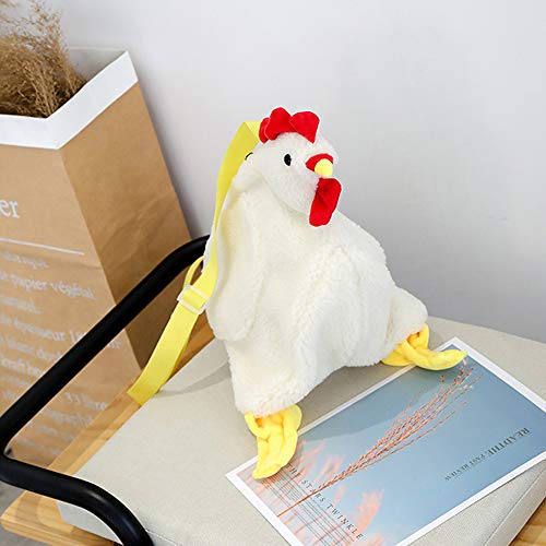 Women Cute Chicken Animal Style Shoulder Handbag Girl Hen Crossbody Purse Messenger Bag (White) #TOP1
