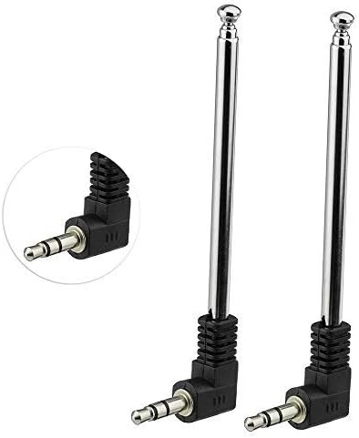 Bingfu Telescopic FM Antenna (2-Pack) with 3.5mm Connector Compatible with Mobile Cell Phone FM Radio Bose Wave Music System Indoor Radio Bluetooth Stereo Receiver AV Audio Vedio Home Theater Receiver