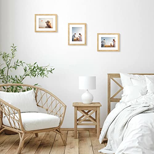 Atobart 8X10 Picture Frame Set Of 6, Display Pictures 5X7 With Mat Or 8X10 Without Mat For Wall Mounting Or Table Top Display, Photo Frames Collage For Wall Decor, Light Wood Grain. #TOP5