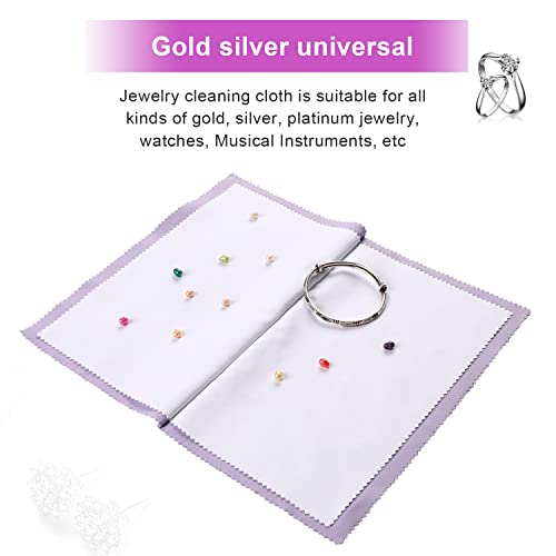 Vin Beauty 3Pcs Jewelry Cleaning Cloth,Professional Jewelry Polishing Cloth,Multi-Layer Double-Sided Silver Polishing Cloth For Gold, Silver, And Platinum Jewelry (Purple, 10"X12") #TOP4