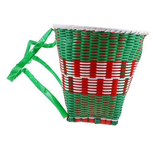 YARNOW Mochila Infantil cestas almacenaje Cesta almacenaje Picnic Basket Storage Basket pequeña Tejido con y Cesta de Picnic al Aire Libre Cesta Tejida para la Espalda el plastico Green