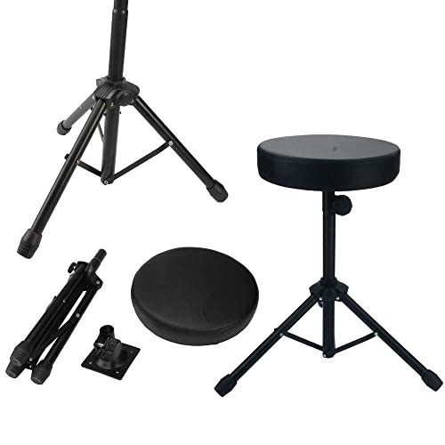 IFFANY Drum Throne Padded Seat Stool Stand Drummers Percussion Drumming Chair BL