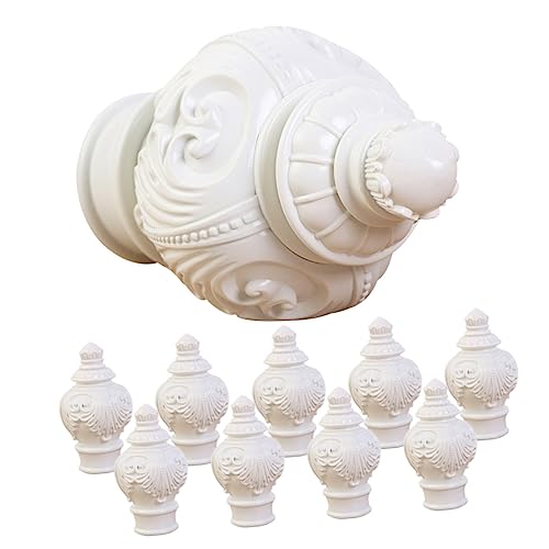 Garneck 10pcs Decorative Curtain Rod Finials Unique Petal Design End Caps for Window Curtains Accessories for Home