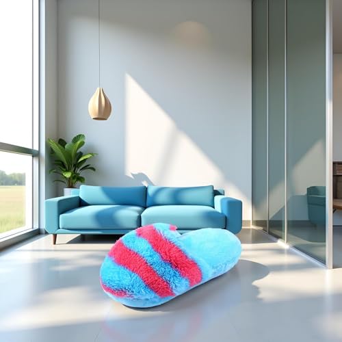 Juguete de peluche para perro y gato en forma de zapatilla azul miniatura 4