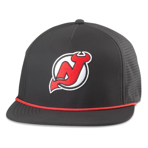 AMERICAN NEEDLE Officially Licensed NHL Hockey Buxton Pro Tech Hat New Jersey Devils Performance Team Cap 23003A Authentic New