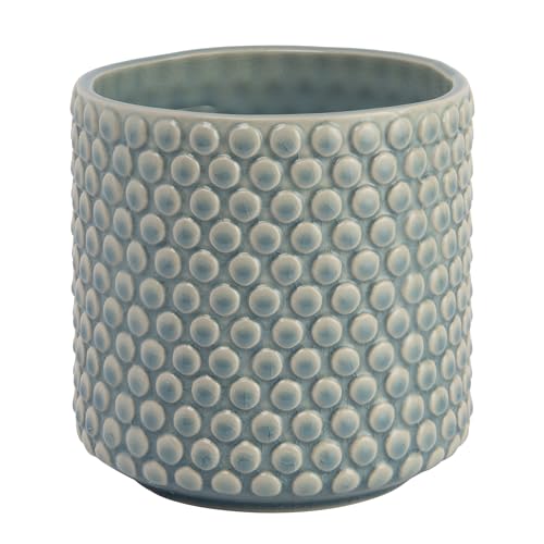 Bloomingville Sky Blue & Cream Stoneware Pot with Crackle Finish