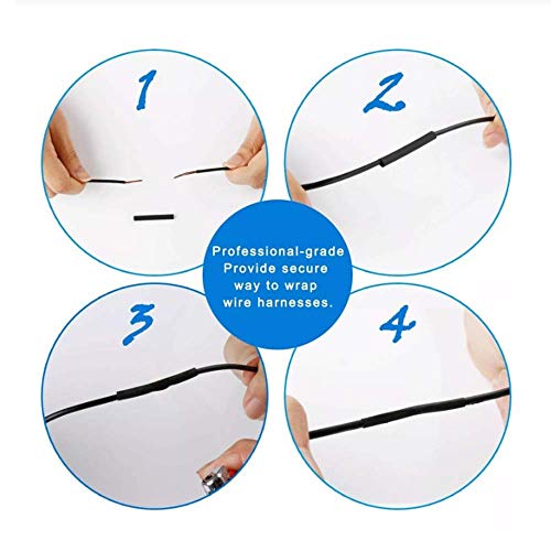 127Pcs Heat Shrink Tubing Kit 12 Sizes Black Electric Insulation Heat Shrink Wrap Cable Sleeve Shrink Ratio 2: 1