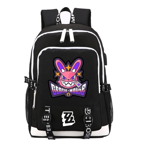 ISaikoy Zenless Zone Zero �o�b�N�p�b�N �f�C�p�b�N �u�b�N�o�b�O �m�[�g�p�\�R���o�b�O �X�N�[���o�b�O USB�|�[�g�t��, �u���b�N 19, Medium, �f�C�p�b�N�o�b�N�p�b�N�B