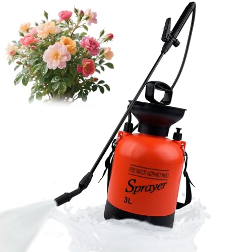 VELLUSTRA 3L Universelle Sprühflasche Mit Schlauch, Tragegurt und Handhaben, Verdickter Boden, Einfache Bedienung, Bequem, für Pflanzenschutz, Gartenpflege, Düngung Unkrautbekämpfung