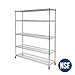 Seville Classics UltraDurable Heavy Duty NSF Solid Steel Wire Rack Storage Unit Organizer for Garage, Warehouse, Office, Restaurant, Classroom, Kitchen, 5-Tier Shelving, 60