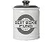 Cottage Creek Piggy Bank, Dirt Bike Fund Jar, Round Ceramic Dirt Bike Bank, Quad Piggy Bank with Black Lid [White]