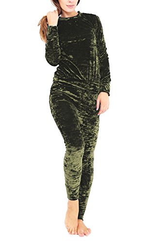 Donna in Velluto Velluto Jogger Longue 2 pezzi