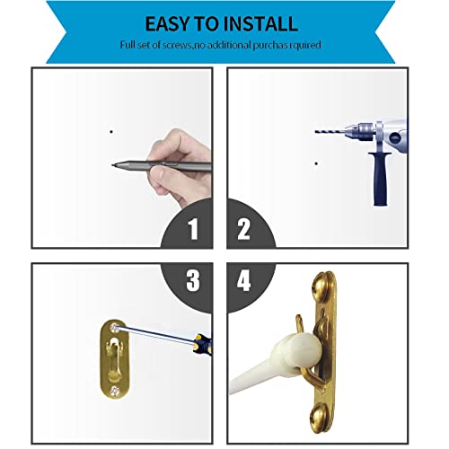 Kowibcl Curtain Rod Bracket,Curtain Rod Holder With Screw Pack (For 5/16"Curtain Rod), 4Pcs,Gold #TOP5