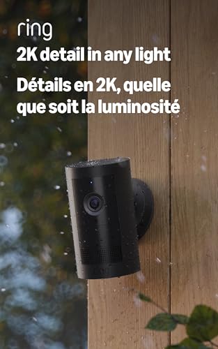 Introducing Ring Outdoor Cam Plus, Battery — Wide-Angle 2K Video with Ring Vision, Low-Light Sight for full-color night vision, Mount-Anywhere Versatility, Black