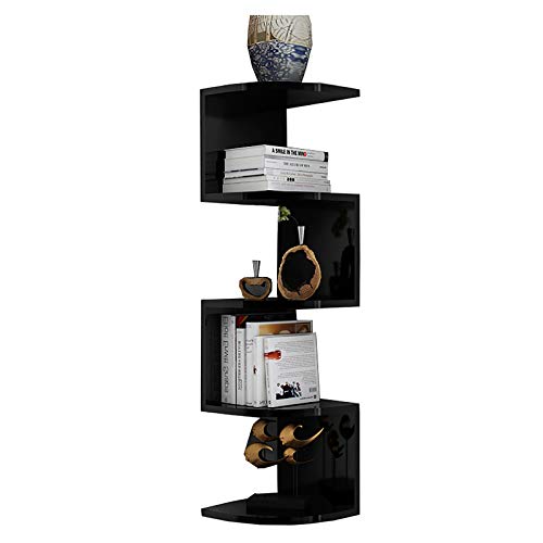 Étagère d'angle à 5 étages suspendre flottant design zigzag style industriel - 2