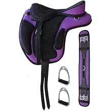 17" English Horse Polo Synthetic Treeless Saddle Stirrups 80201PR