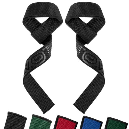 EVO Fitness Sangle de Tirage Musculation de Poids Antidérapantes Gym Powerlifting Haltérophilie Sangle Musculation Entraînement de Force Avec Support de...