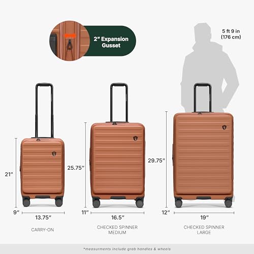 Traveler's Choice Novia Top Opening Expandable Polycarbonate Luggage with Spinner Wheels, Autumn Leaves, 21-Inch Carry-on by Traveler's Choice - Used condition - Image 3