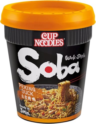 NISSIN Cup Noodles Soba Wok Style Peking Duck Flavoured Instant Noodles, 87 g Pot (Pack of 1)