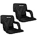 Home-Complete Stadium Seat Chair, 2 Pack- Bleacher Cushions with Padded Back Support, Armrests, 6 Reclining Positions and Portable Carry Straps