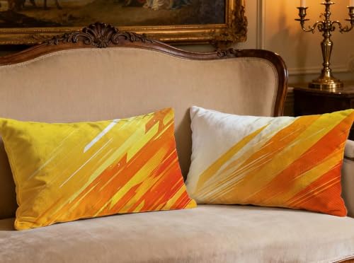 Housse de coussin orange 70x90cm velours double face decoration lit - 2