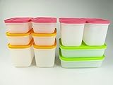 Original Tupperware TUPPERWARE Gefrier-Behälter Eiskristall 1,1L pink + 1,0L grün + 450 ml Eis-Kristall 29495